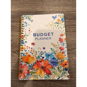 Undated Budget Planner & Financial Organizer Floral Spiral Bound Journal Book